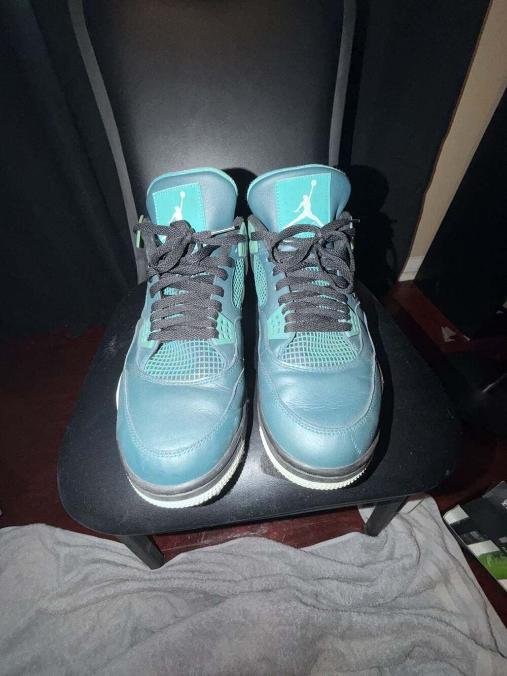 Air Jordan 4 Retro 30th Anniversary Teal Sneakers 705331-330 Size 13